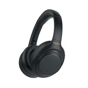Sony Over-Ear Headphones in Matte Black with Gold Accents